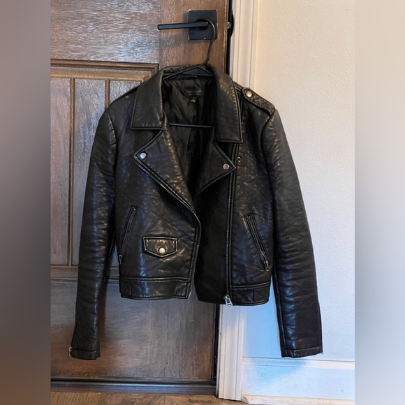 LeatherJacket! TopShop leather jacket. - Picture 1 of 7